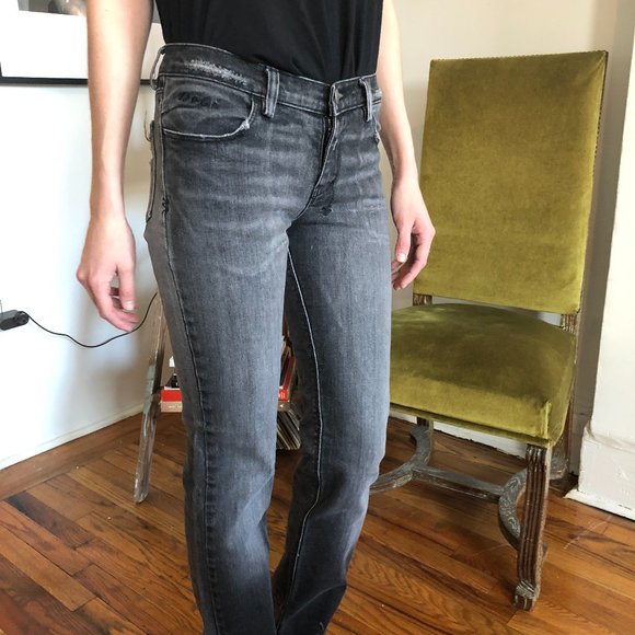 Vintage Y2K KSUBI TSUBI Distressed Straight Leg Denim Jeans - Charcoal Grey Wash - Picture 16 of 16